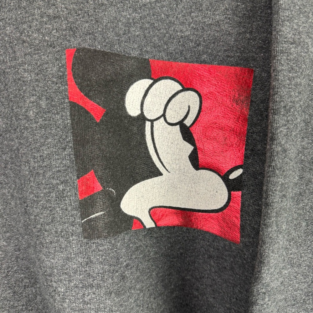 Vintage Scared Mickey Mouse Sweater Disney Wraparound Print Gray Size Large - Picture 5 of 8